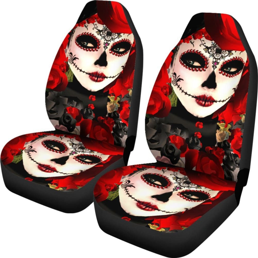 Pcs Sugar Skull Girl Car Seat Covers