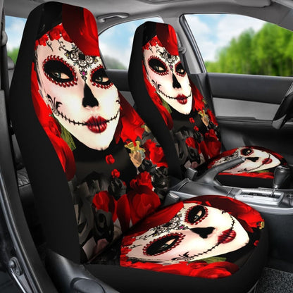 Pcs Sugar Skull Girl Car Seat Covers