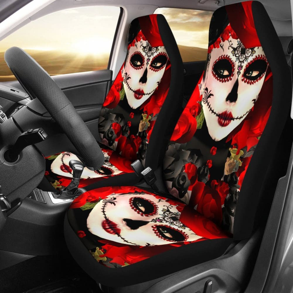 Pcs Sugar Skull Girl Car Seat Covers