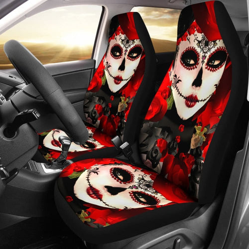 Pcs Sugar Skull Girl Car Seat Covers