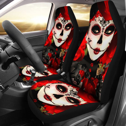 Pcs Sugar Skull Girl Car Seat Covers