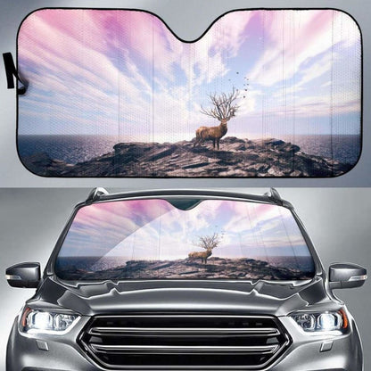 Deer Cliff Sea HdK Car Sun Shade