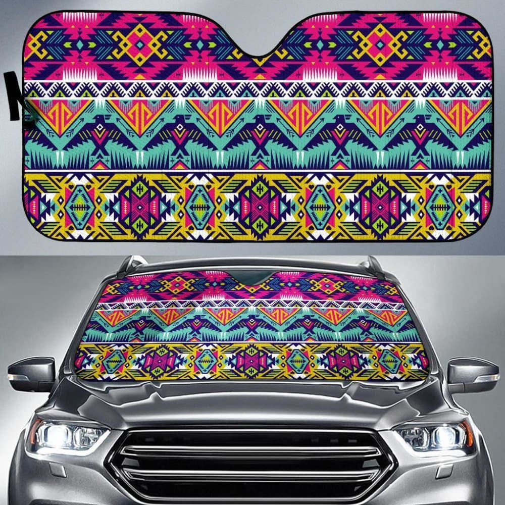Native American Thunderbird Pattern Auto Sun Shades