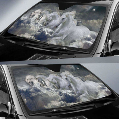 White Horses Auto Sun Shade