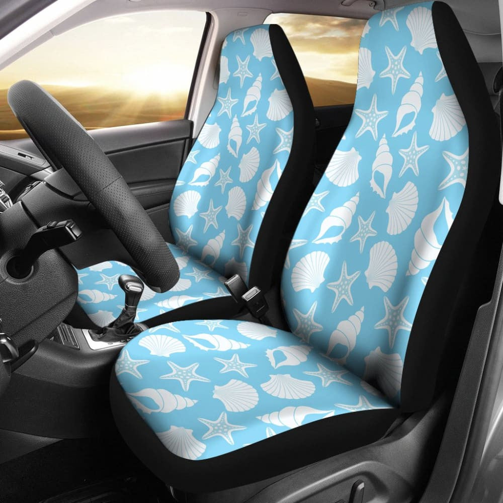 Sea-blue Seashells Car Seat Covers