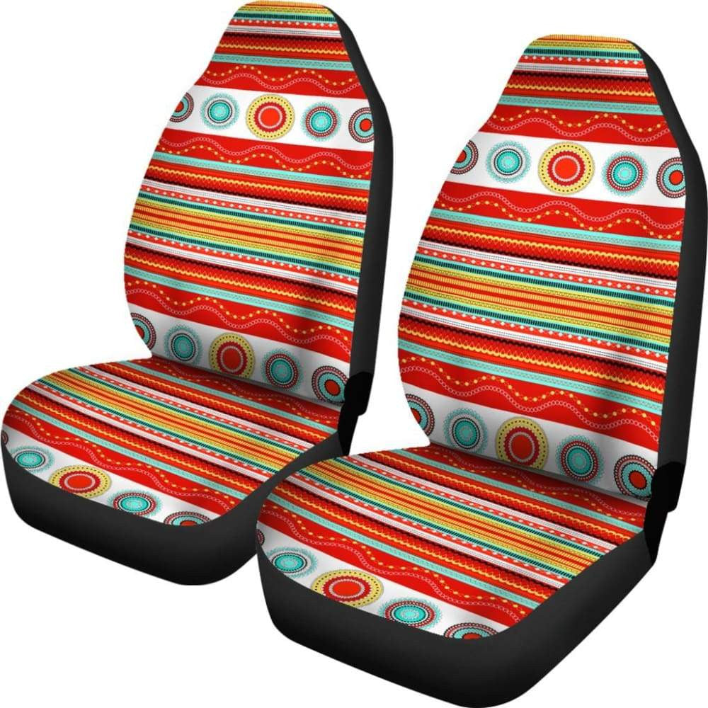 Red Aztec Design Car Seat Covers