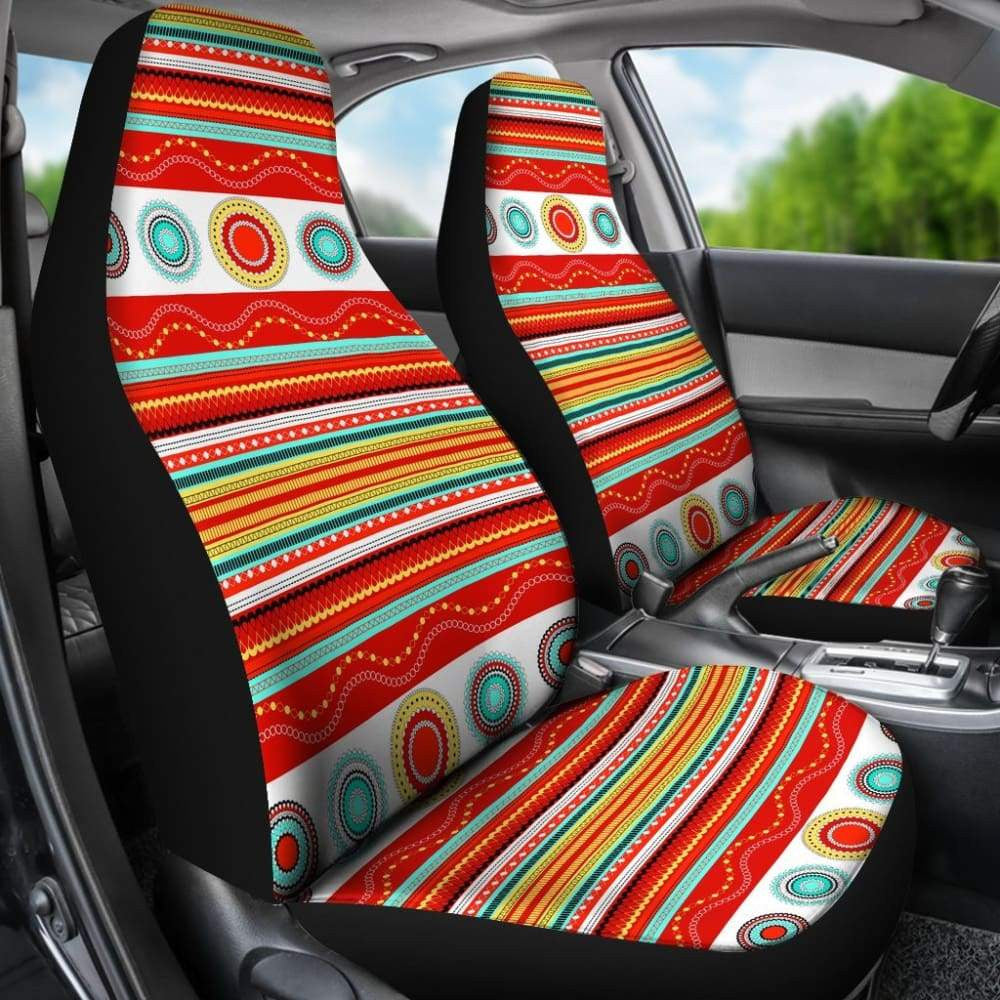 Red Aztec Design Car Seat Covers