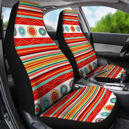 Red Aztec Design Car Seat Covers