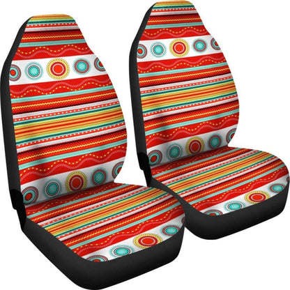 Red Aztec Design Car Seat Covers
