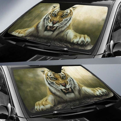 Tiger Artwork Roaring Car Sun Shade