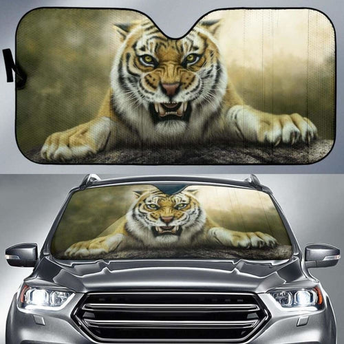 Tiger Artwork Roaring Car Sun Shade