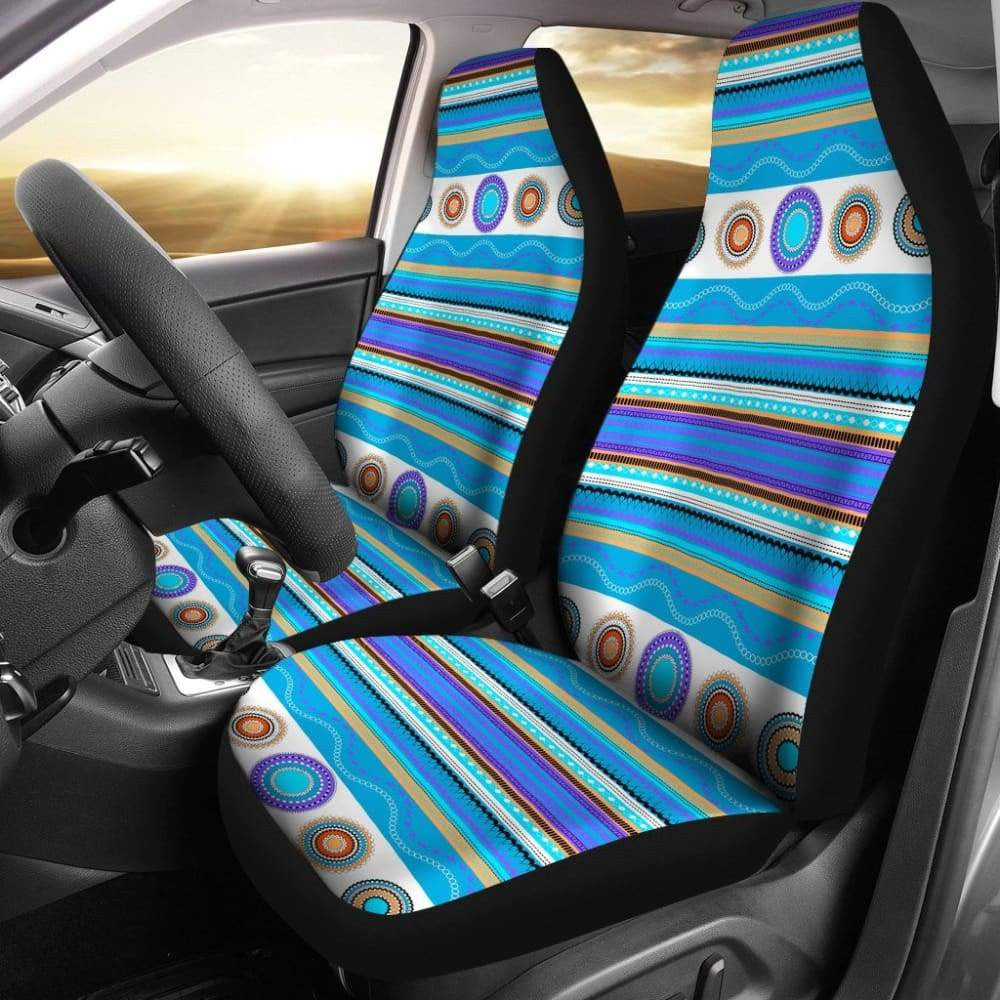 Light Blue Aztec Design Car Seat Covers