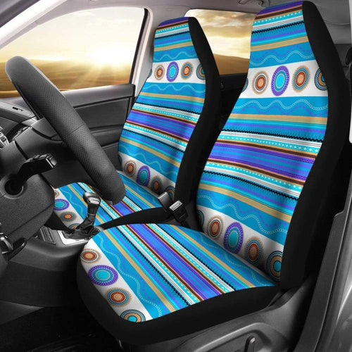 Light Blue Aztec Design Car Seat Covers