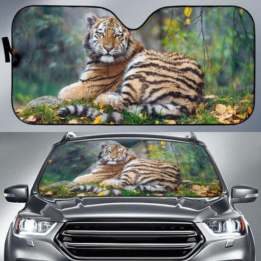 Tigress Cub Young AutumnKK Car Sun Shade