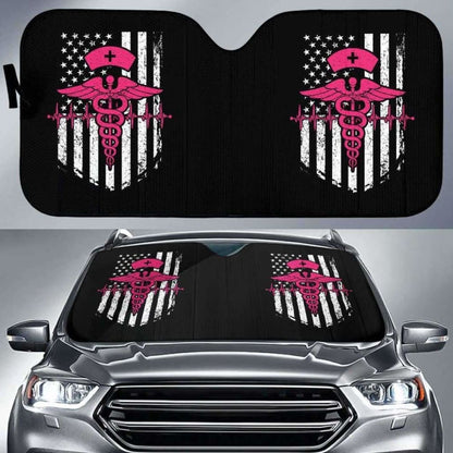 Nurse Flag Pink Symbol Auto Sun Car Shades