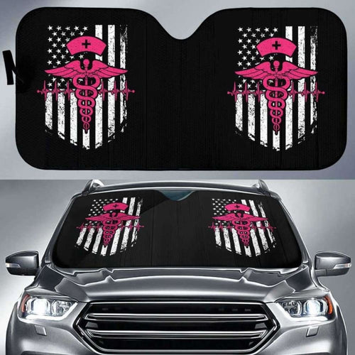 Nurse Flag Pink Symbol Auto Sun Car Shades