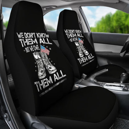 We Don't Know Them All, But We Owe Them All Patriotic Car Seat Covers