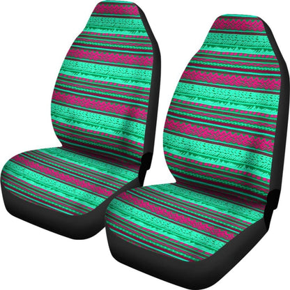 Green And Pink Aztec Car Seat Covers