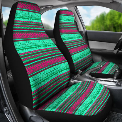 Green And Pink Aztec Car Seat Covers
