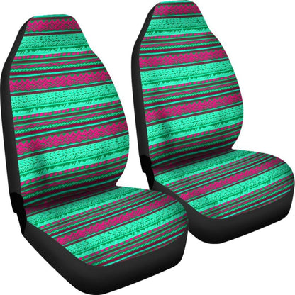 Green And Pink Aztec Car Seat Covers