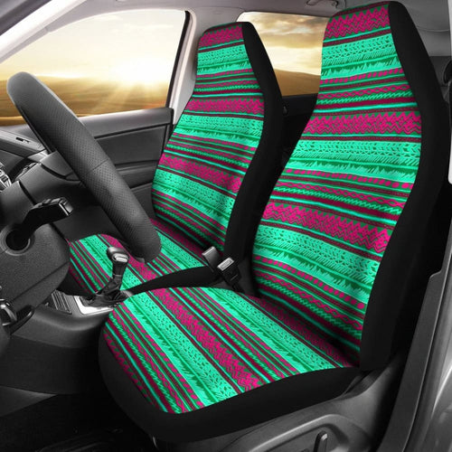 Green And Pink Aztec Car Seat Covers