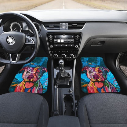 Colorful Pitbull Love a Bull Car Floor Mats