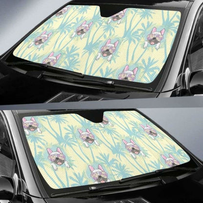 French Bulldog Hawaii Blackground Car Auto Sun Shades