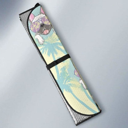 French Bulldog Hawaii Blackground Car Auto Sun Shades
