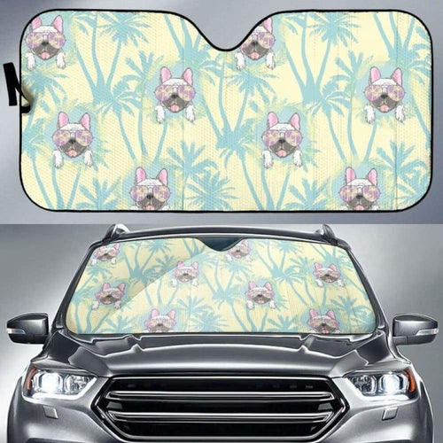 French Bulldog Hawaii Blackground Car Auto Sun Shades