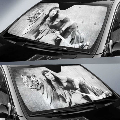 Car Sun Shade Tiger Native American Print