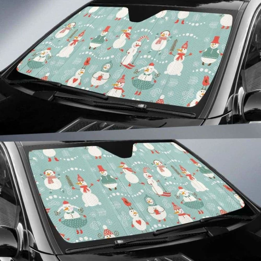 Cute Snowman Pattern Car Auto Sun Shades