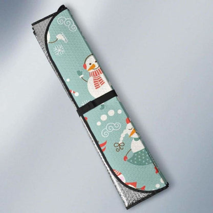 Cute Snowman Pattern Car Auto Sun Shades