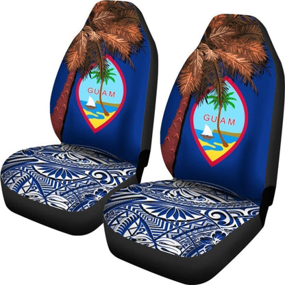 Guam Car Seat Covers Guahan Palm Tree Polynesian Pattern