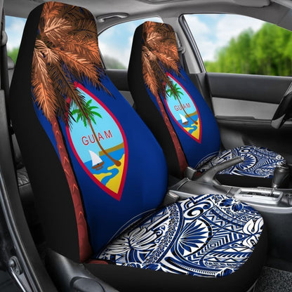 Guam Car Seat Covers Guahan Palm Tree Polynesian Pattern