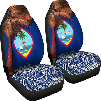 Guam Car Seat Covers Guahan Palm Tree Polynesian Pattern