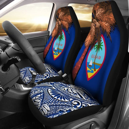 Guam Car Seat Covers Guahan Palm Tree Polynesian Pattern