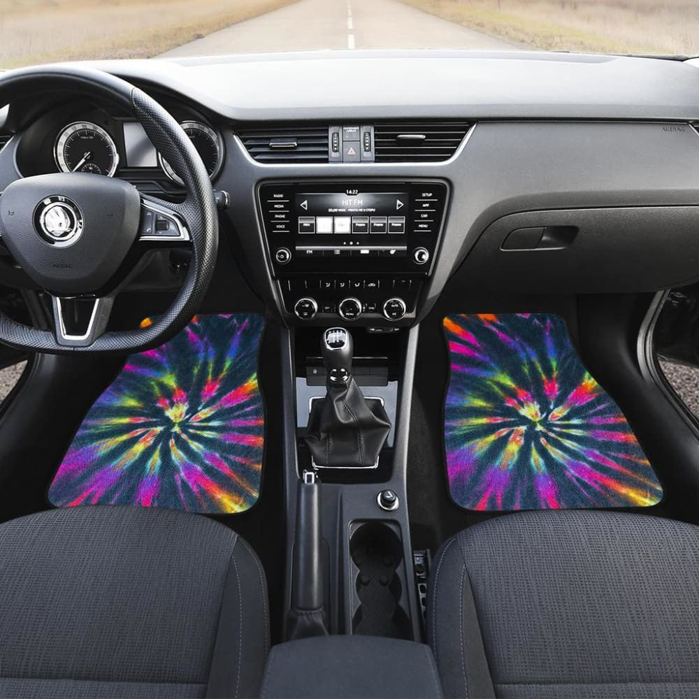 Colorful Neon Tie Dye Car Floor Mats