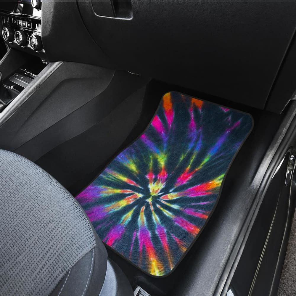 Colorful Neon Tie Dye Car Floor Mats