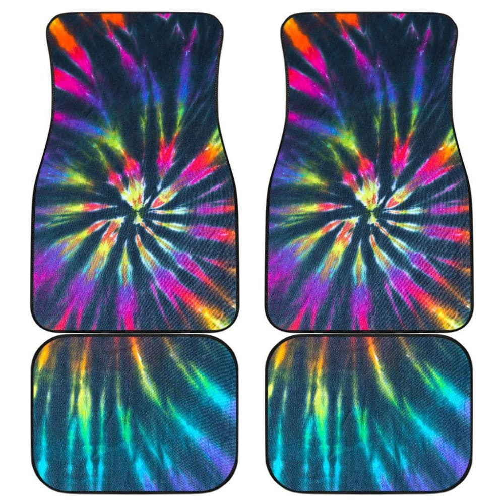Colorful Neon Tie Dye Car Floor Mats