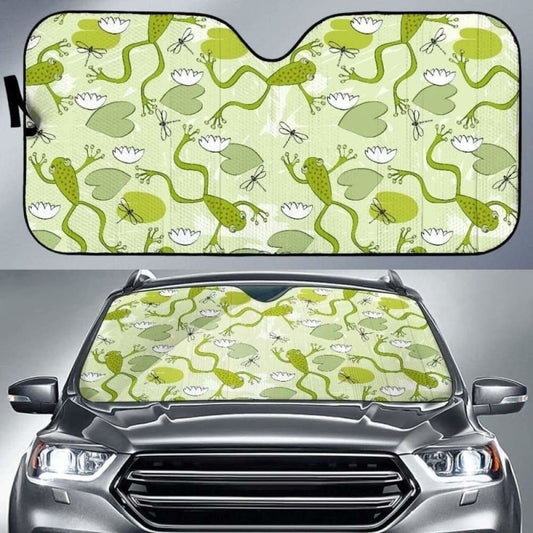 Cute Frog Dragonfly Pattern Car Auto Sun Shades