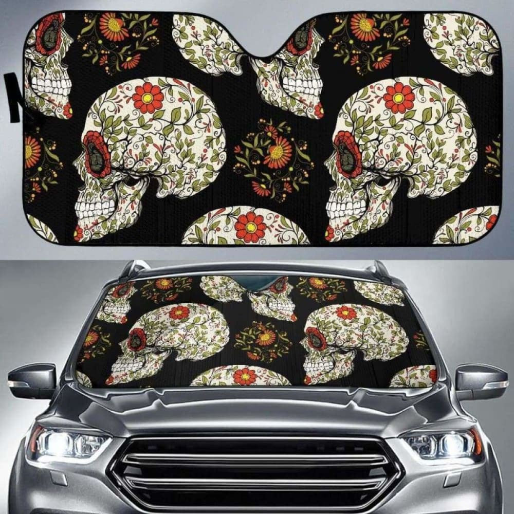 Sugar Skull Car Auto Sun Shade