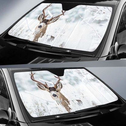 Deer Winter Snow Car Sun Shade