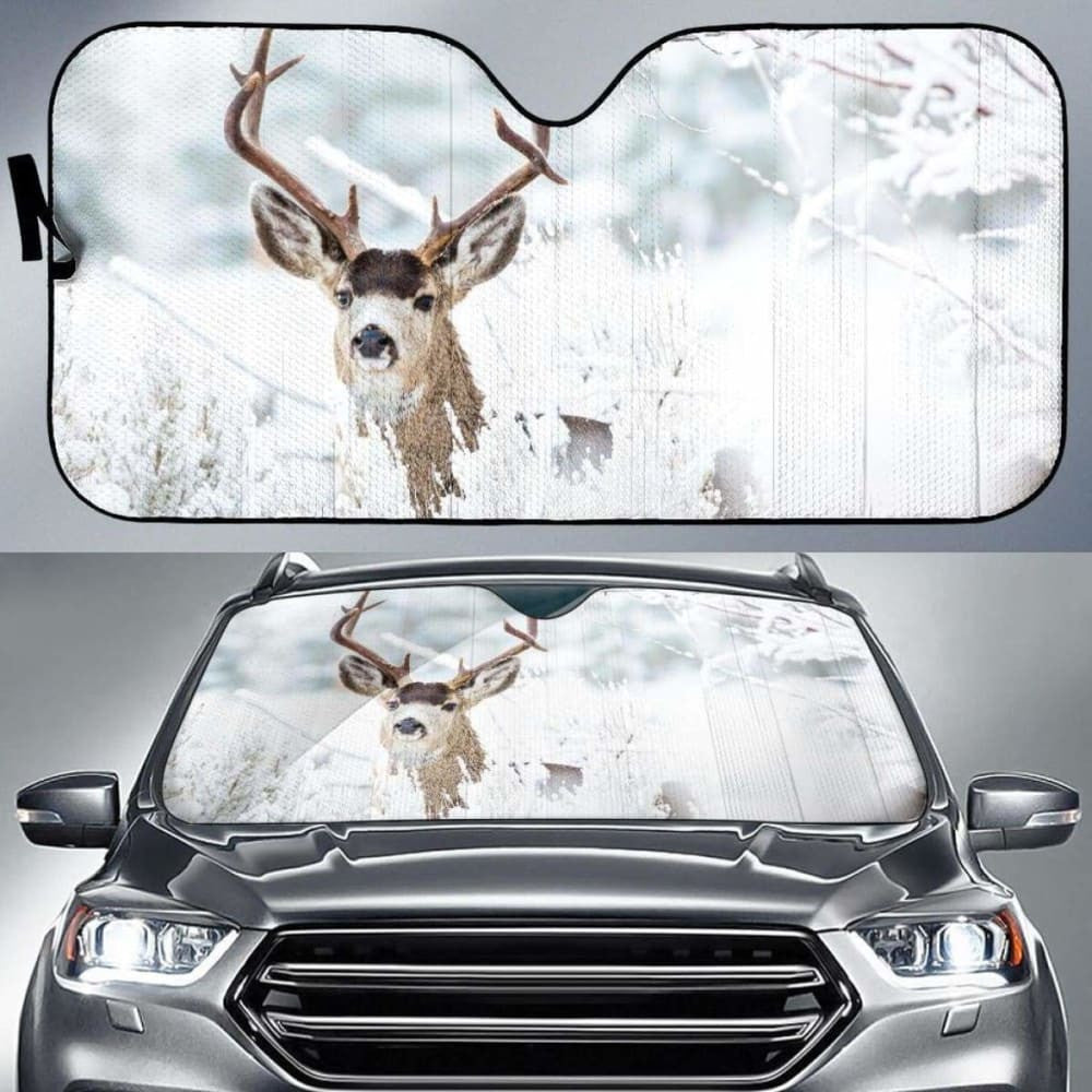 Deer Winter Snow Car Sun Shade