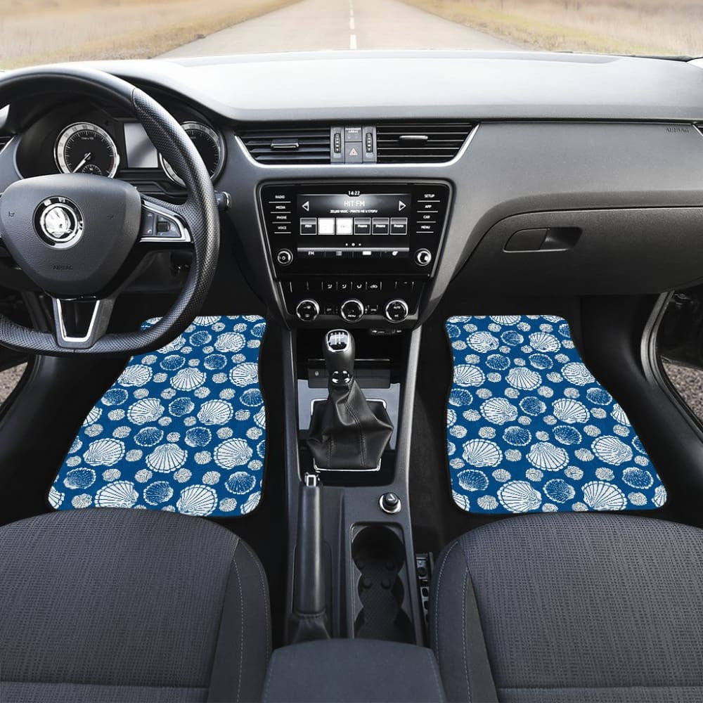 Beach Sea Shell Blue Print Universal Fit Car Floor Mats