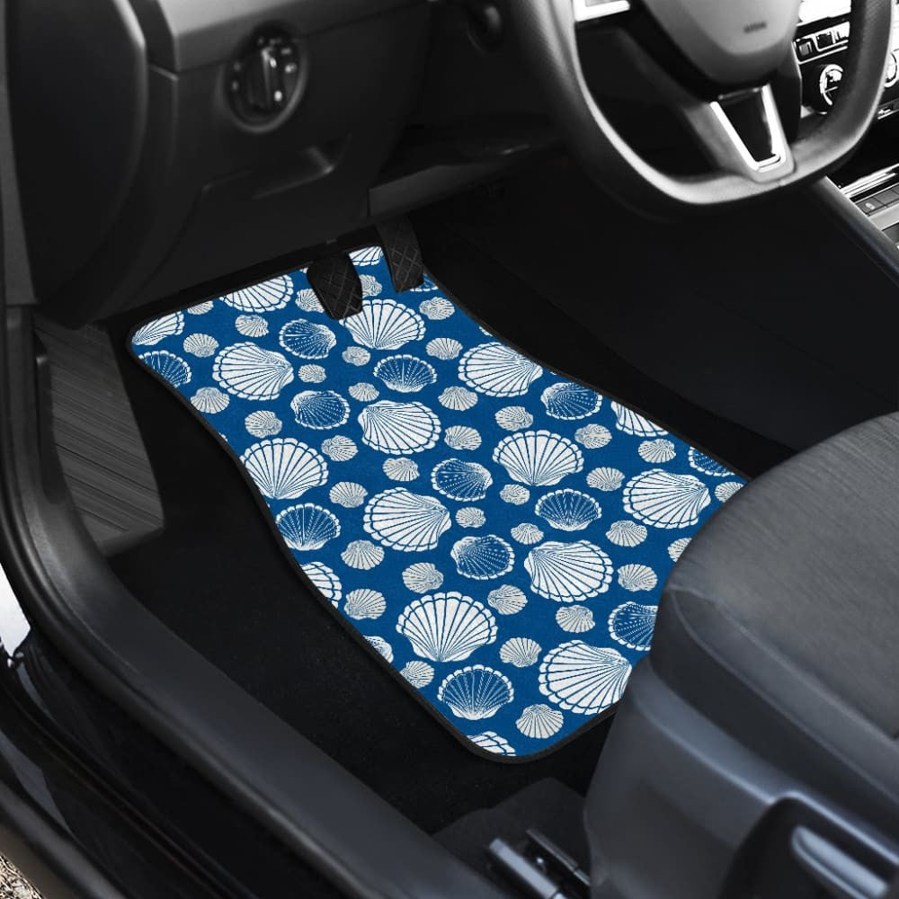 Beach Sea Shell Blue Print Universal Fit Car Floor Mats