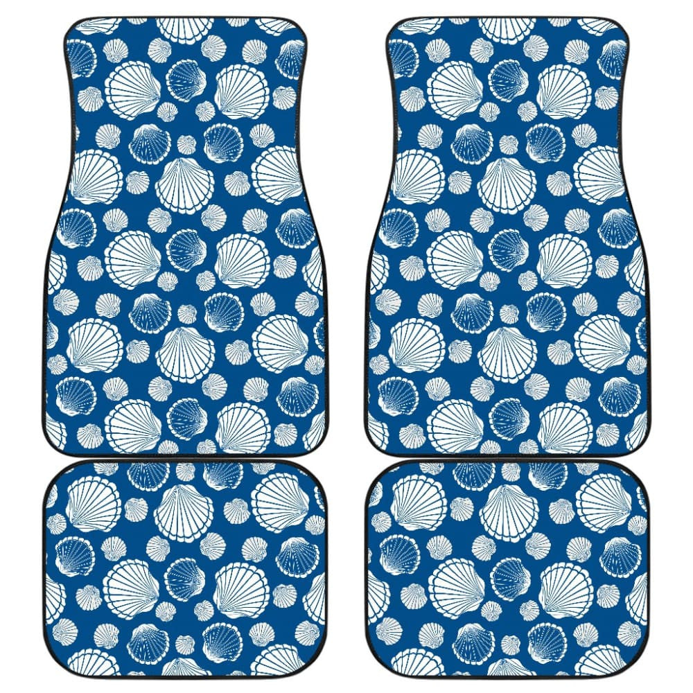Beach Sea Shell Blue Print Universal Fit Car Floor Mats