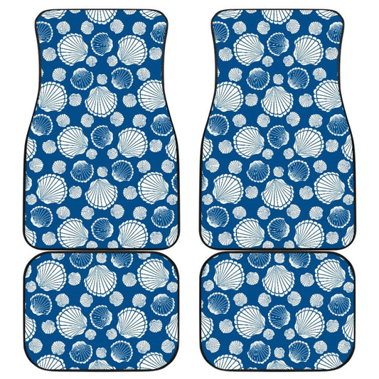 Beach Sea Shell Blue Print Universal Fit Car Floor Mats