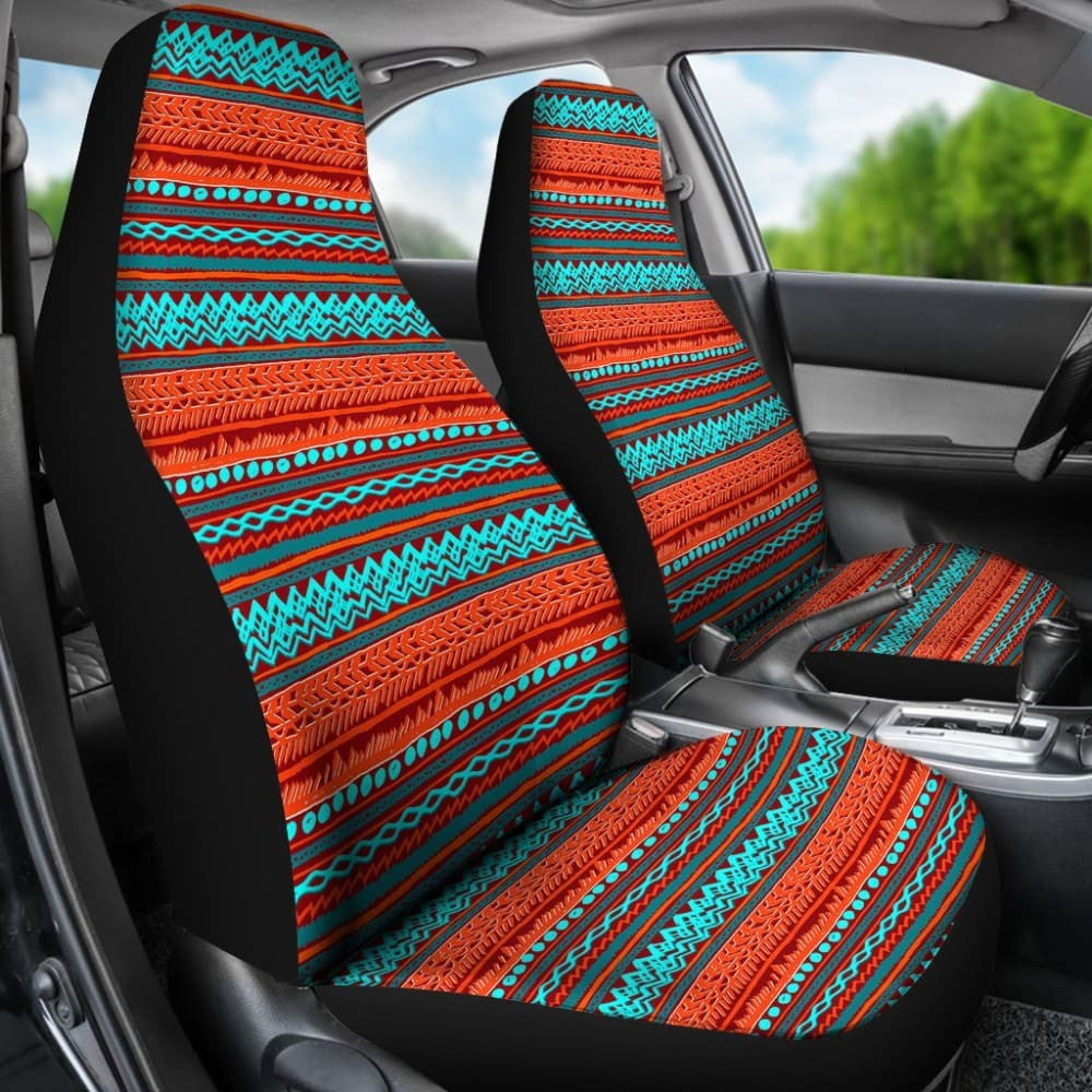 Aztec Orange And Teal Car Seat Covers