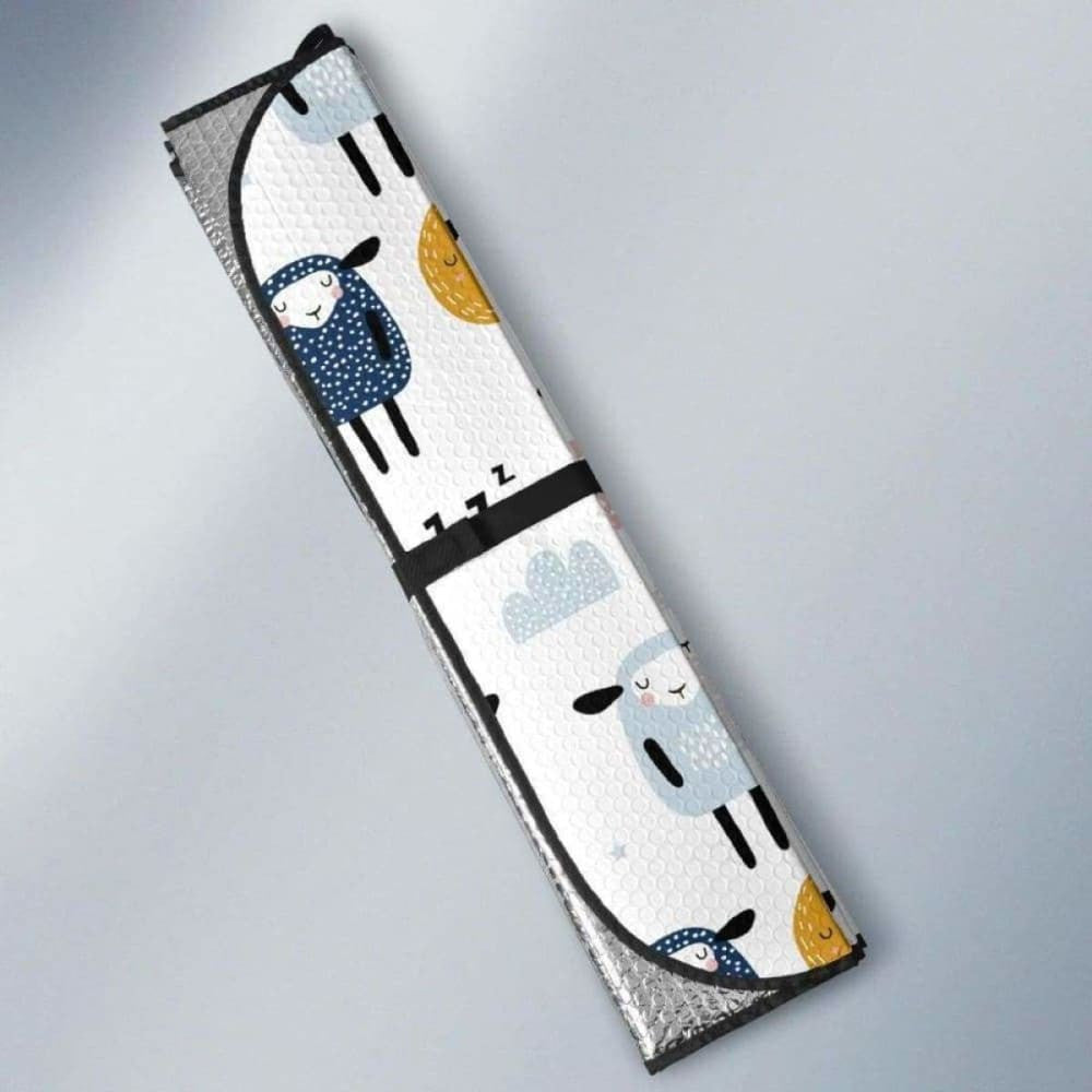 Cute Sleeping Sheep Moon Cloud Pattern Car Auto Sun Shades