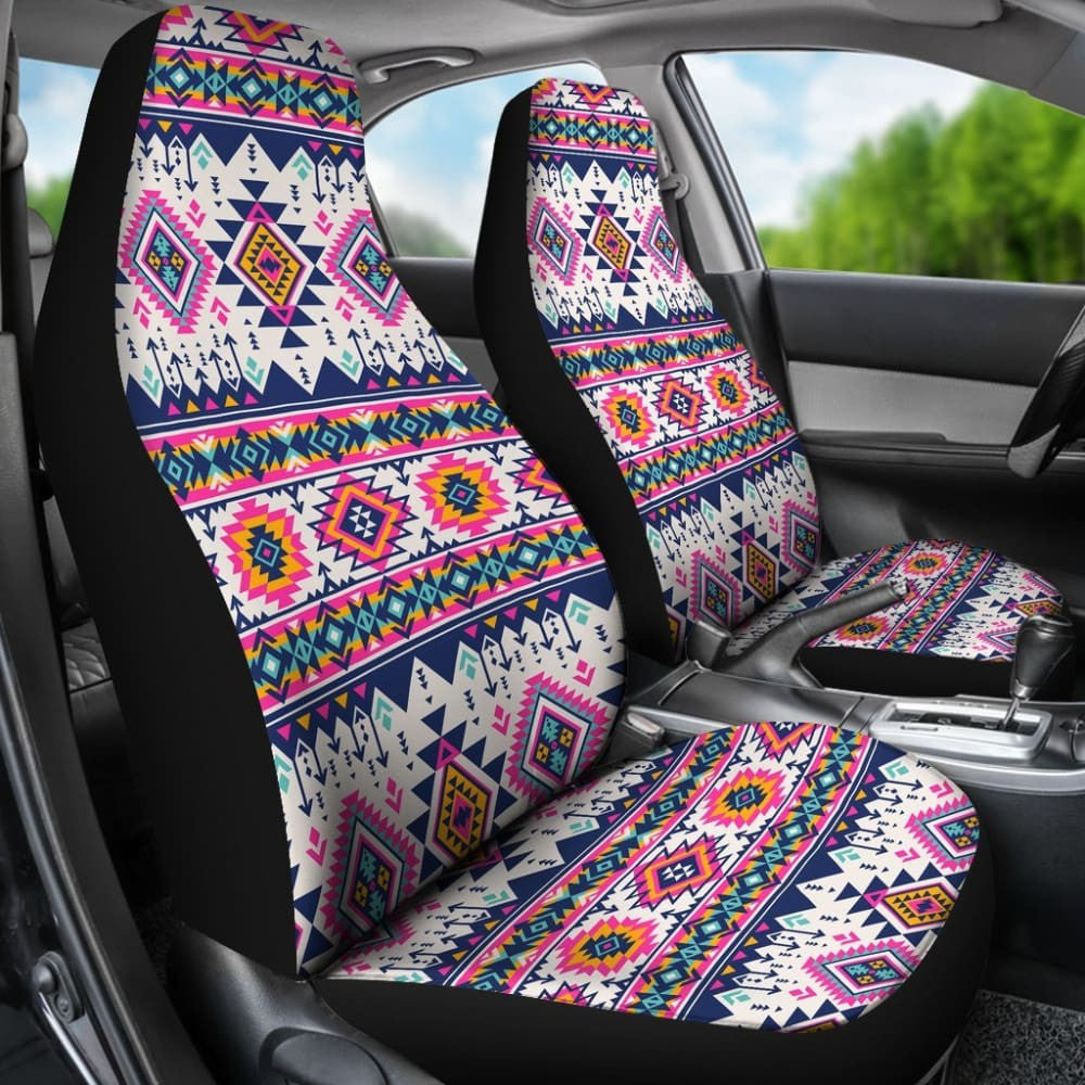 Pink And Blue Aztec Car Seat Covers